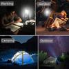 Solar LED Camping Light USB Rechargeable Mini Fan Stretching Portable Lantern Outdoor Waterproof Emergency Lighting Tent Light