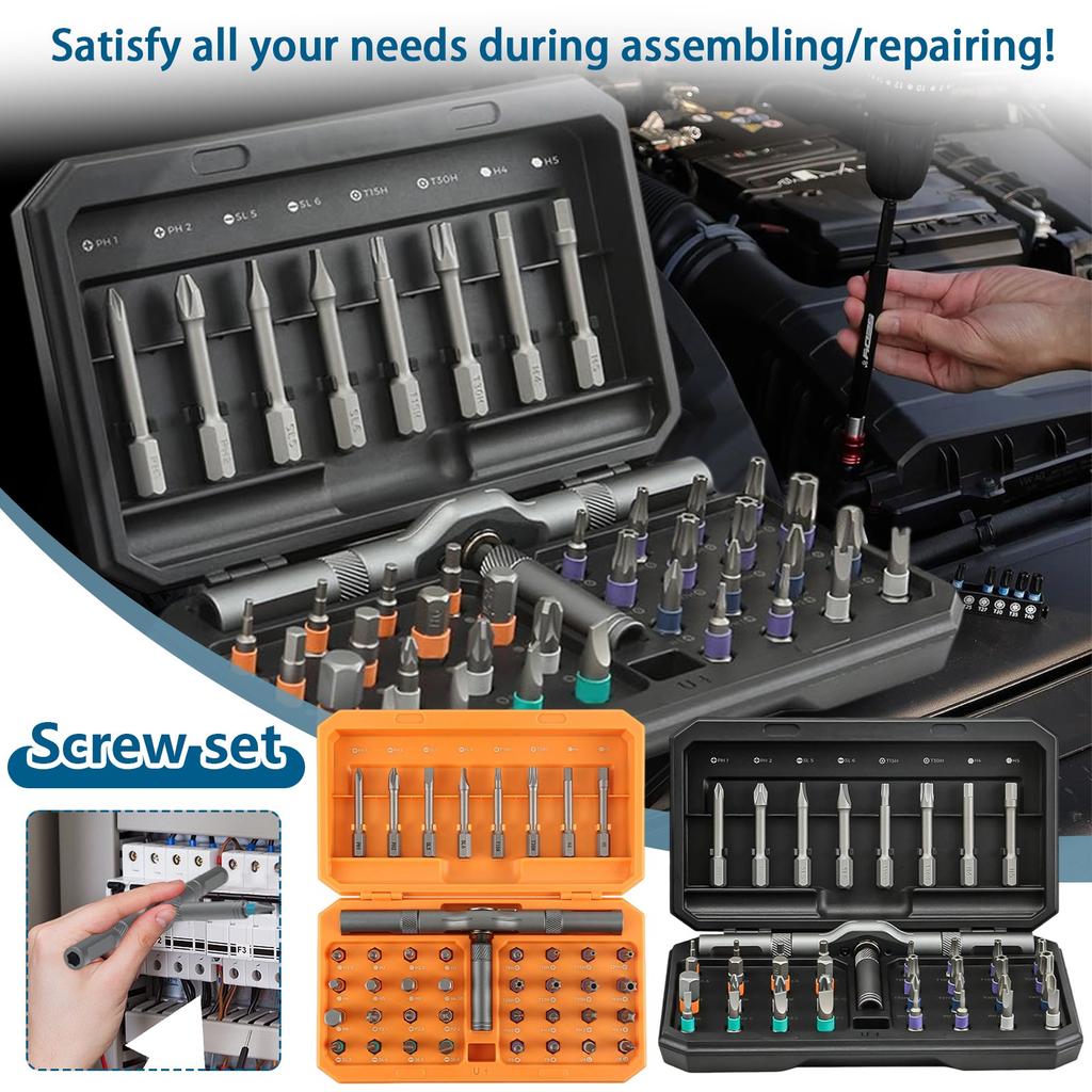 Magnetic Screwdriver,24&1 Magnetic Screwdriver Set, DIY Ratchet Screwdriver Set, Detachable Ratchet Handle, Portable Compact Tool Kit (42-in-1