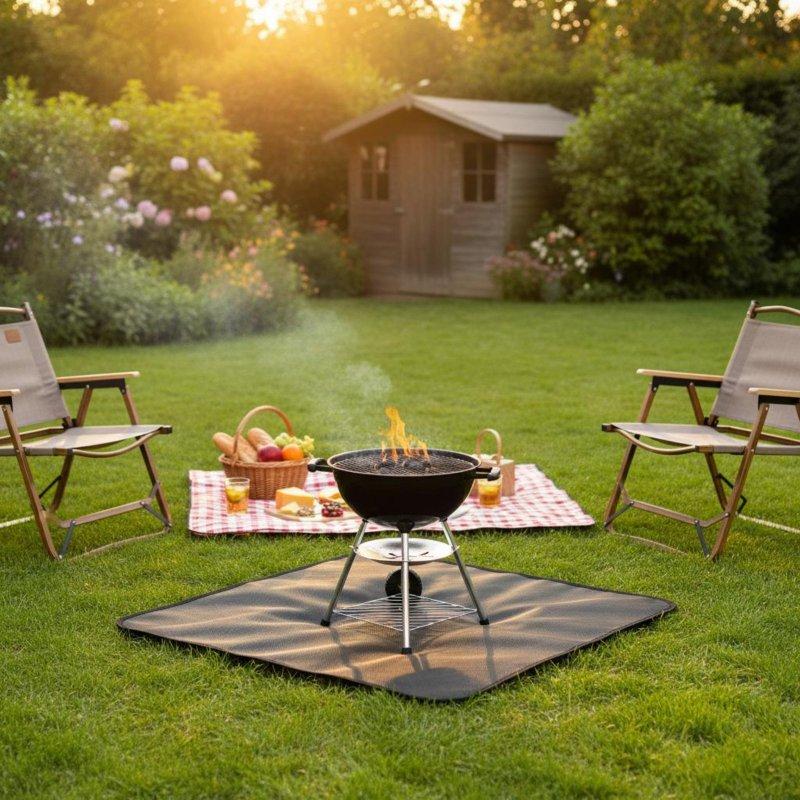 Silicone Fire Fireplace Mat Reusable Fireproof BBQ Mat Flame Retardant Deck Protector Portable Fireproof Deck Protector