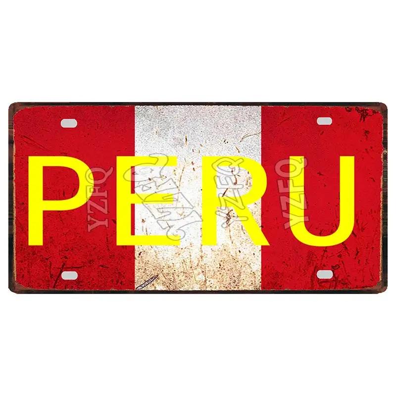 Lima Cusco Vintage Travel Metal Signs Licence Plate Poster Decorative For Club Wall Art Home Decor 30X15CM DC-1033A