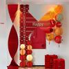 Wedding Room Decoration Set: Bride & Groom's Background Wall Decor with Double Happiness Pull Flower for Living Room & Bedroom