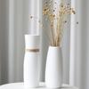 Минималистский набор из 2 белых керамических ваз, декоративная ваза в скандинавском современном стиле бохо, керамическая ваза для эстетического домашнего декора для Lego Flower Pampas Grass Plant