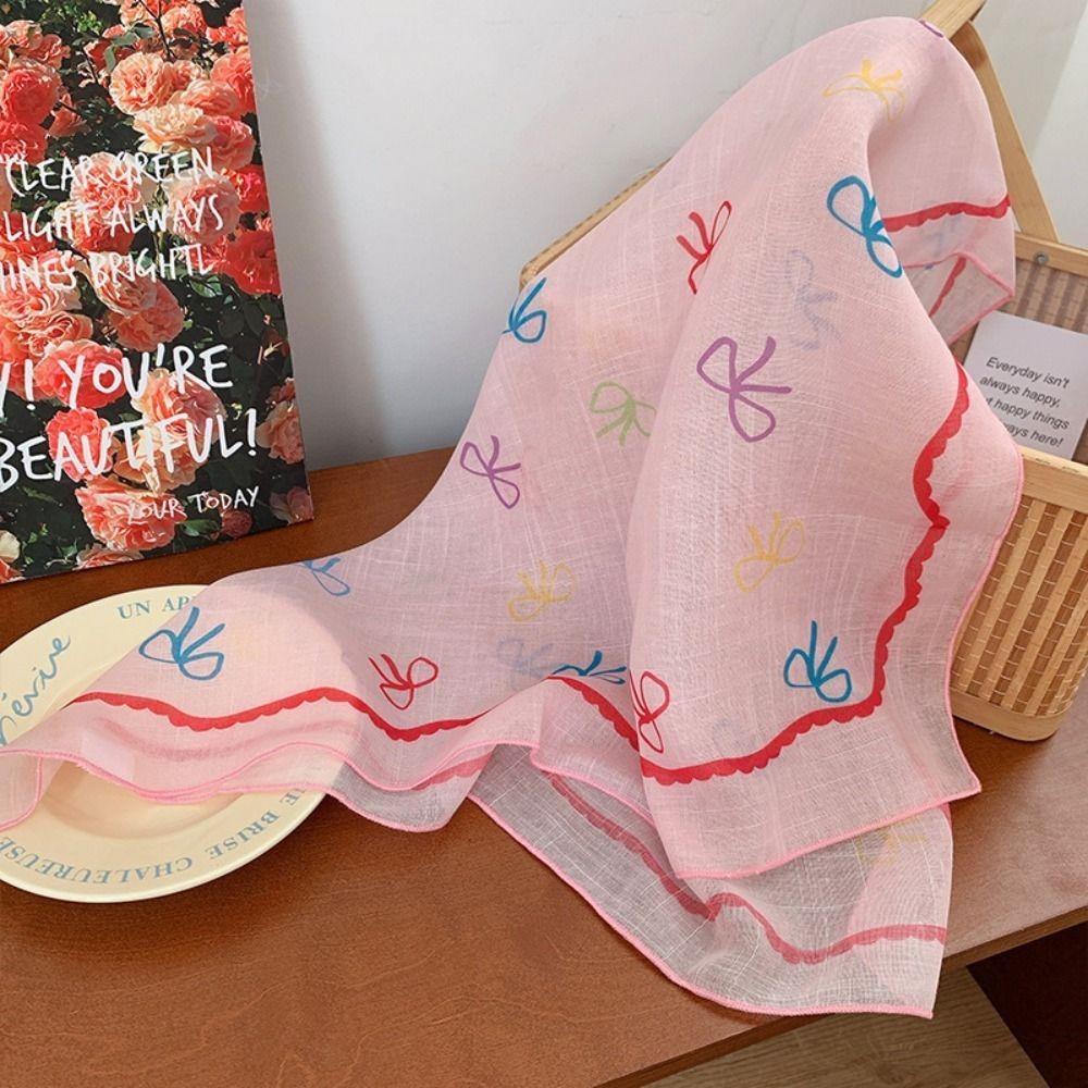 Elegant Sweet Bowknot Turban Korean Triangular Hair Band Elegant Fresh Small Scarf Girls