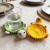Funny Knitted Cup Mat Hand Woven Animal Drink Coaster Crochet Turtle Coaster  Restaurant Table