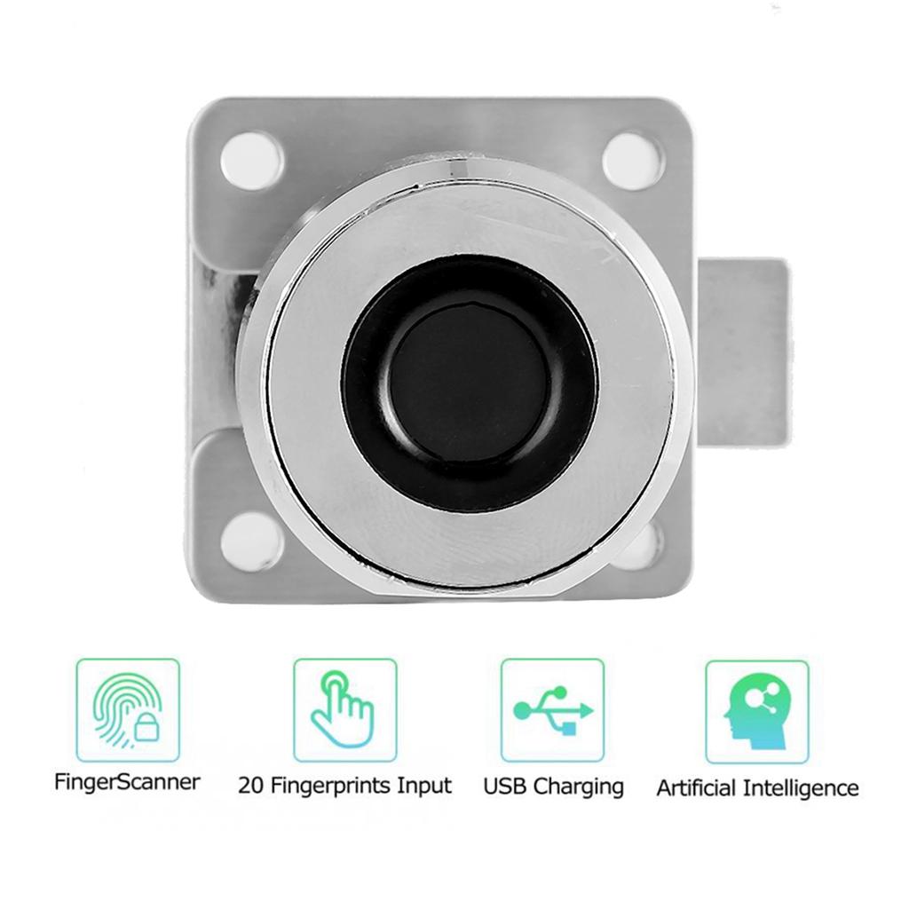 Anti Theft Smart Fingerprint Security Padlock Keyless Lock for Office File Cabinet Drawer Bookcase