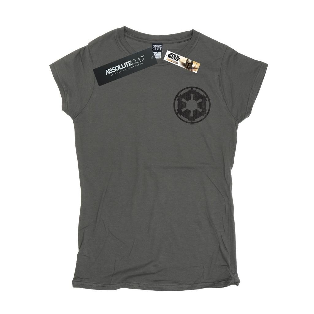 Star Wars Womens/Ladies The Mandalorian Galactic Empire Insignia Breast Print Cotton T-Shirt