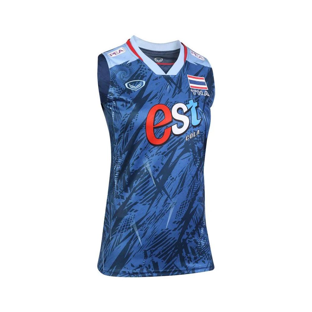 Волейбольная женская национальная майка без рукавов 2023, спонсор, антибактериальная, Grand Sport, Таиланд