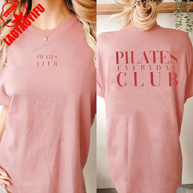 Футболка Pilates Everyday Club Стильная Удобная Идеально для энтузиастов пилатеса Харадзюку Готика Yk Топ Винтажная одежда