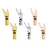Gold Plated Y Type Binding Post Audio Amplifier Adapter U/Y Fork Spade Male Hifi Banana Plug