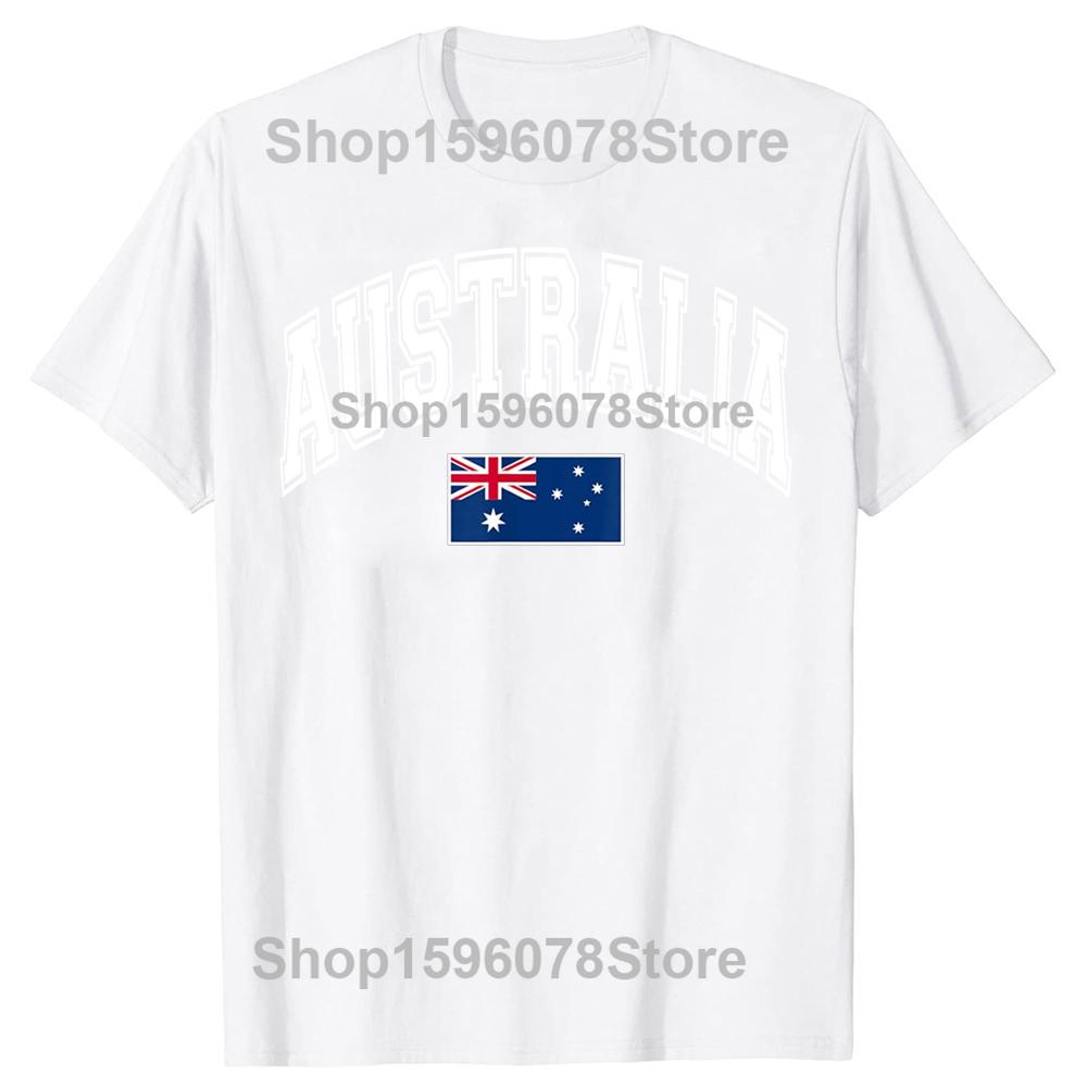 Funny Australia Australian Flag T Shirts Unisex Women Pure Cotton Humor Streetwear Tee Shirt Short Sleeve Unisex Loose Clothing