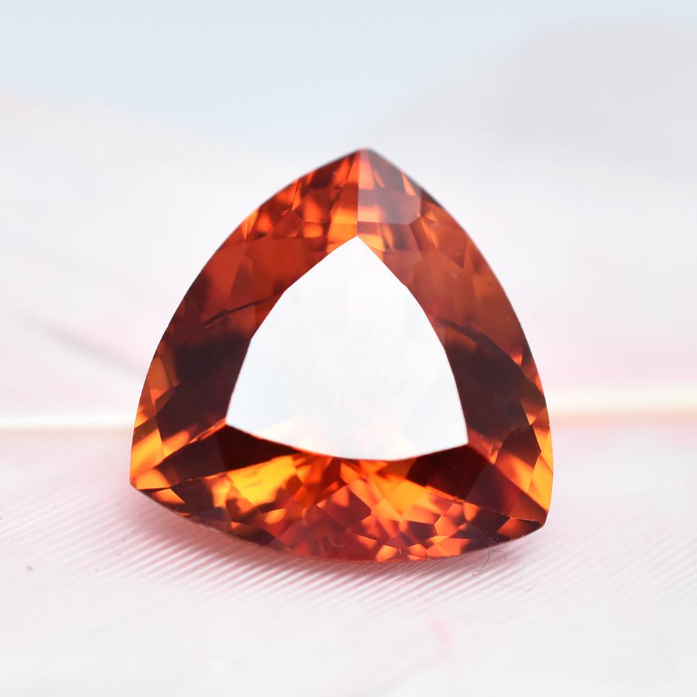 Natural Orange Sapphire Loose Gemstone 10.65 ct Trillion Cut September Birthstone for Jewelry Making