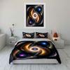 3Pcs Cosmic Galaxy Bedding Set, Spiral Star Portal Print Duvet Cover + 2 Pillowcases, Sci-Fi Space Decor