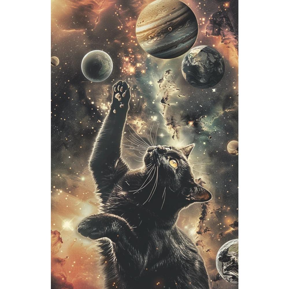 Vintage Space Astronaut Cats Poster Surrealism Vaporwave Retro Futuristic Funny Animal Canvas Painting Wall Art Room Home Decor