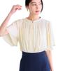 Bis Cream Women's 2-Way Split-Fiber Half-Sleeve Blouse,