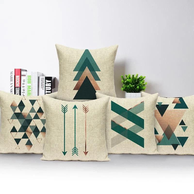 Modern Geometry High Quality Cushion Cover Throw Pillow Polyester Car Sofa Bed Home Decor Triangle Arrow Printed Pillow Case
