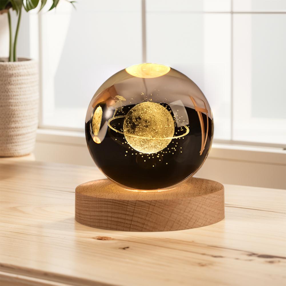 LF# 3D Crystal Ball Table Lamp Standing Ideal Birthday Gift for Teens Boys and G