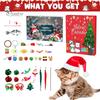 Cat Advent Calendar Interactive Countdown Blind Box 12/24 Cat Teasing Toys Bow Tie Collars Set Christmas Cat Accessories