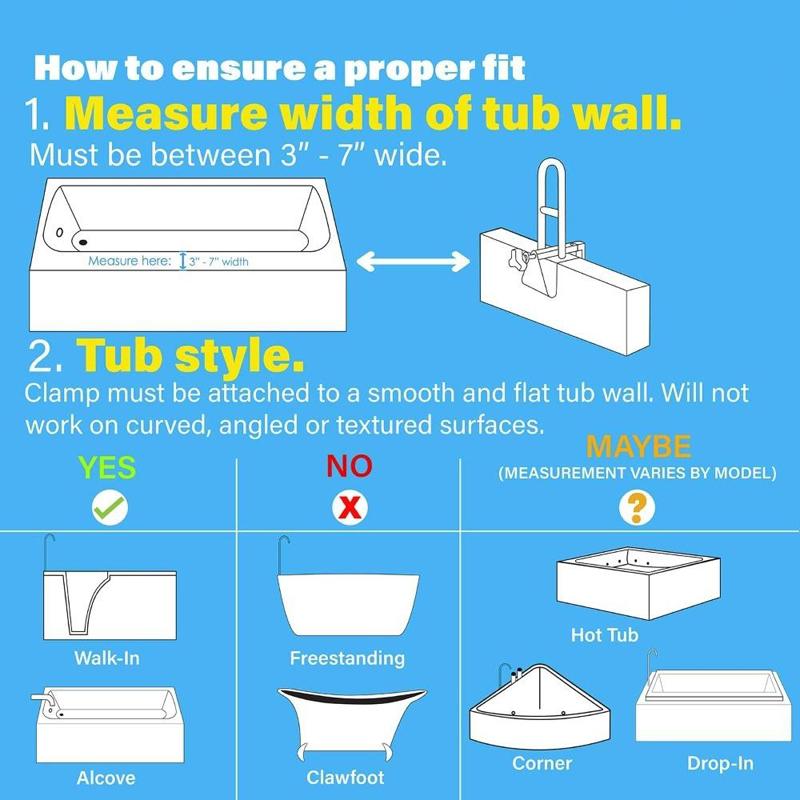 Регулируемый поручень безопасности для ванны, поручень для душа, нержавеющая сталь, белый цвет