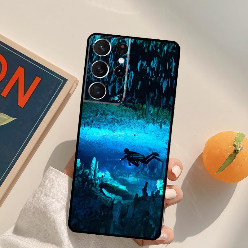 Scuba Diving Diver Phone Case For Samsung Galaxy S22 S23 S21 S20 FE Ultra S8 S9 S10 Plus Note 10 20 Ultra Cover