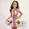 Summer L-LABUBU-A 3D Dress Girls Cartoon Print Cute Party Wear Lightweight Fabric Fashionable Affordable Hot Selling