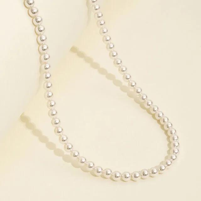 Silver 925 Pearl Bead Necklace 5MM ELSVNN001