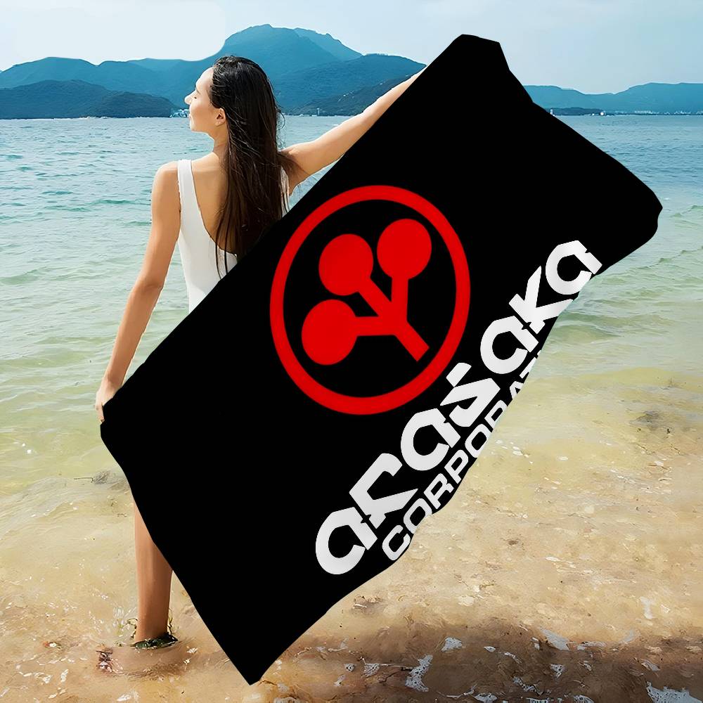 A-Arasaka C-Corporation Логотип Микрофибра Печатное Пляжное Полотенце Альпинизм Йога Пляж Плавание Бег Впитывающее Мягкое Полотенце