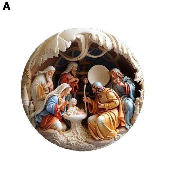 Рождественское украшение Рождества 3D-эффект печати Крытый акрил многоразового использования на открытом воздухе Рождественская елка Круглый Рождение