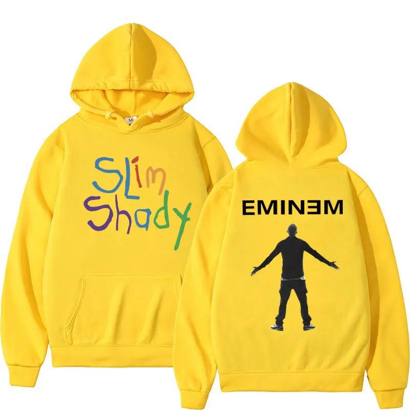 Rapper Eminem Slim Shady Fashion Hoodie Men Women Hip Hop Style Vintage Style Warm Sweatshirt Oversized Streetwear Male Hoodies