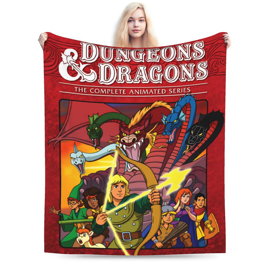 DND D&D Dragon Retro Plush Blanket Child Flannel Throw Blanket For Outdoor Super Soft Custom DIY Quality Bedspread Gift