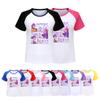 5021 Kids Girls Rumi Zoey Mira Print Raglan Short Sleeves T-Shirt