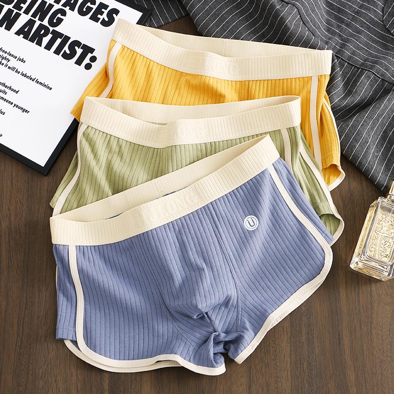 Мужское нижнее белье, хлопковые трусы-боксеры для мальчиков, мужские спортивные дышащие трусы-боксеры для молодежи