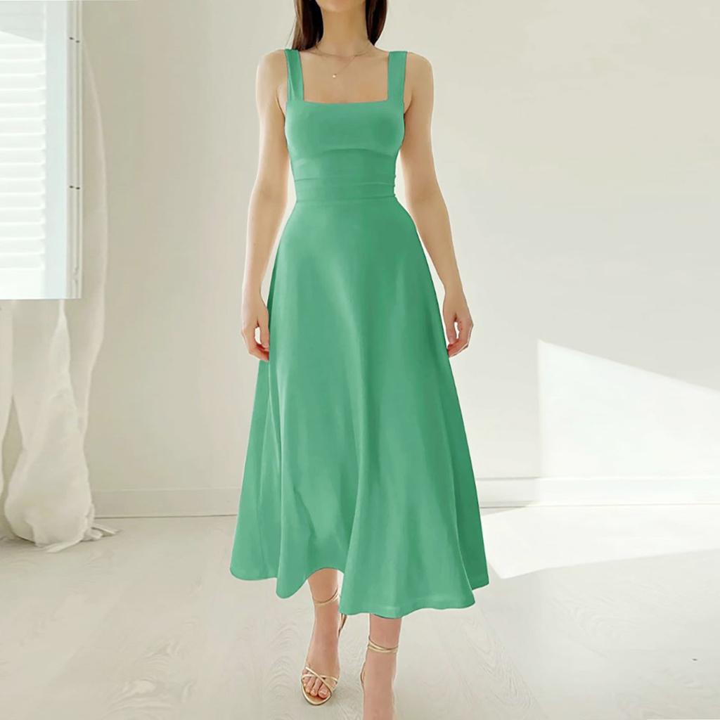 Женское платье-бретелька, сексуальные коктейльные платья для женщин, вечернее платье, элегантное платье с квадратным воротником на бретельках