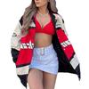 Jackets For Women Long Sleeve Lightweight Zip Up Cropped Fashion Print Outerwear Casual Quilted Jackets Whith Pockets