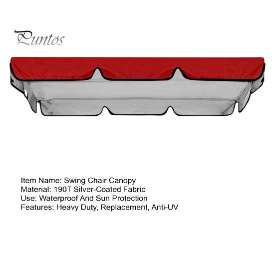 Swing Chair Canopy Replacement Waterproof Anti-UV 2-3 Seater Swing Chair Top Cover Outdoor Garden Porch Patio Swing Seat Sun Shade Awning