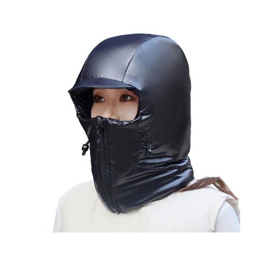 Winter Riding Hat Solid Color Thickened Brim Neck Wrap Windproof Warm Hat Adjustable Drawstring Design Skiing Hat