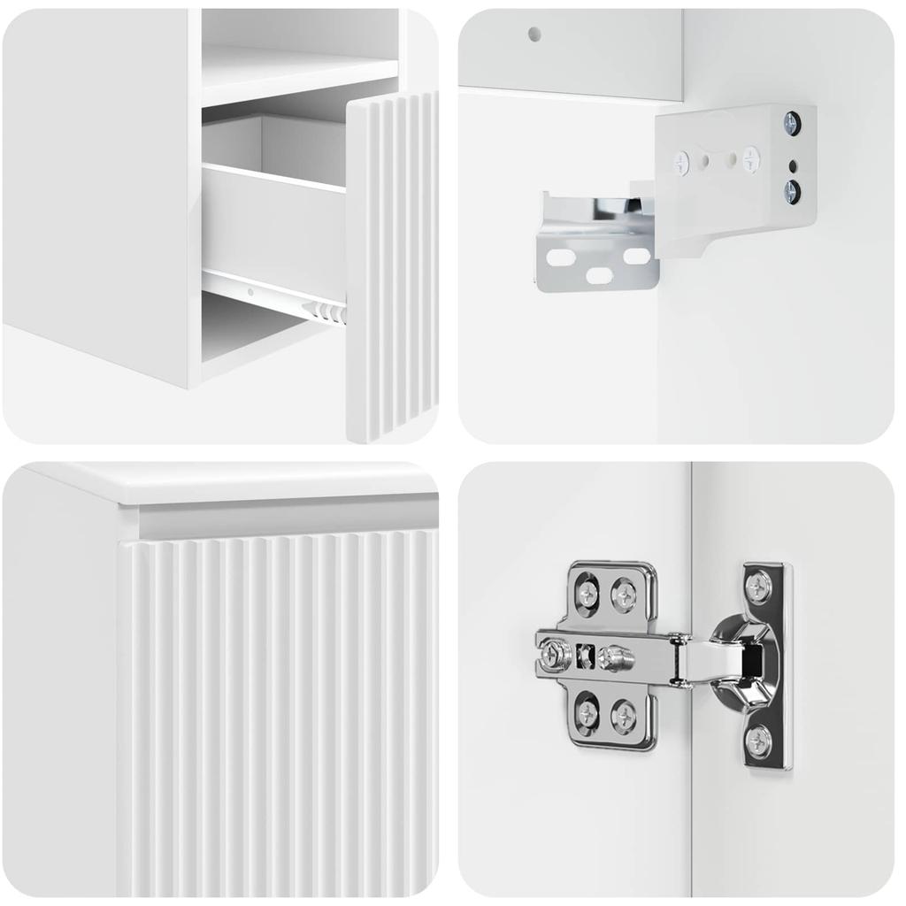 Bathroom Furniture Set 5 pcs White 195 x 35 x 100 cm Engineered Wood