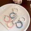 1Pair Colorful Hoop Earrings For Women Girls Simple Versatile Trendy Round Small Earrings Jewelry Accessories Gifts