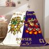 Super Mario Creative Cartoon Flannel Blanket, Artistic Print for Bedroom Decor, Comfortable Bed and Couch Nap Set_LIAN
