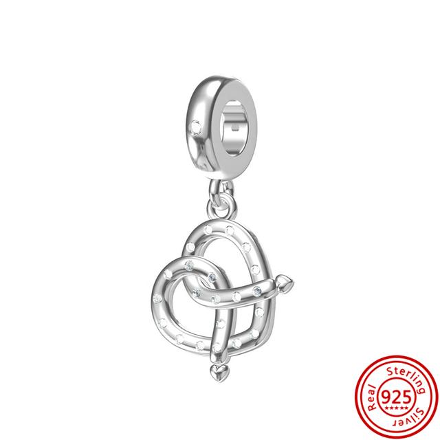 92 Стиль 925 Серебро 925 пробы для мальчиков и девочек Щенок с принтом лапы Сердце Сова Полый кулон Изящная бусина Подходит Подвески Браслет Ювелирные изделия