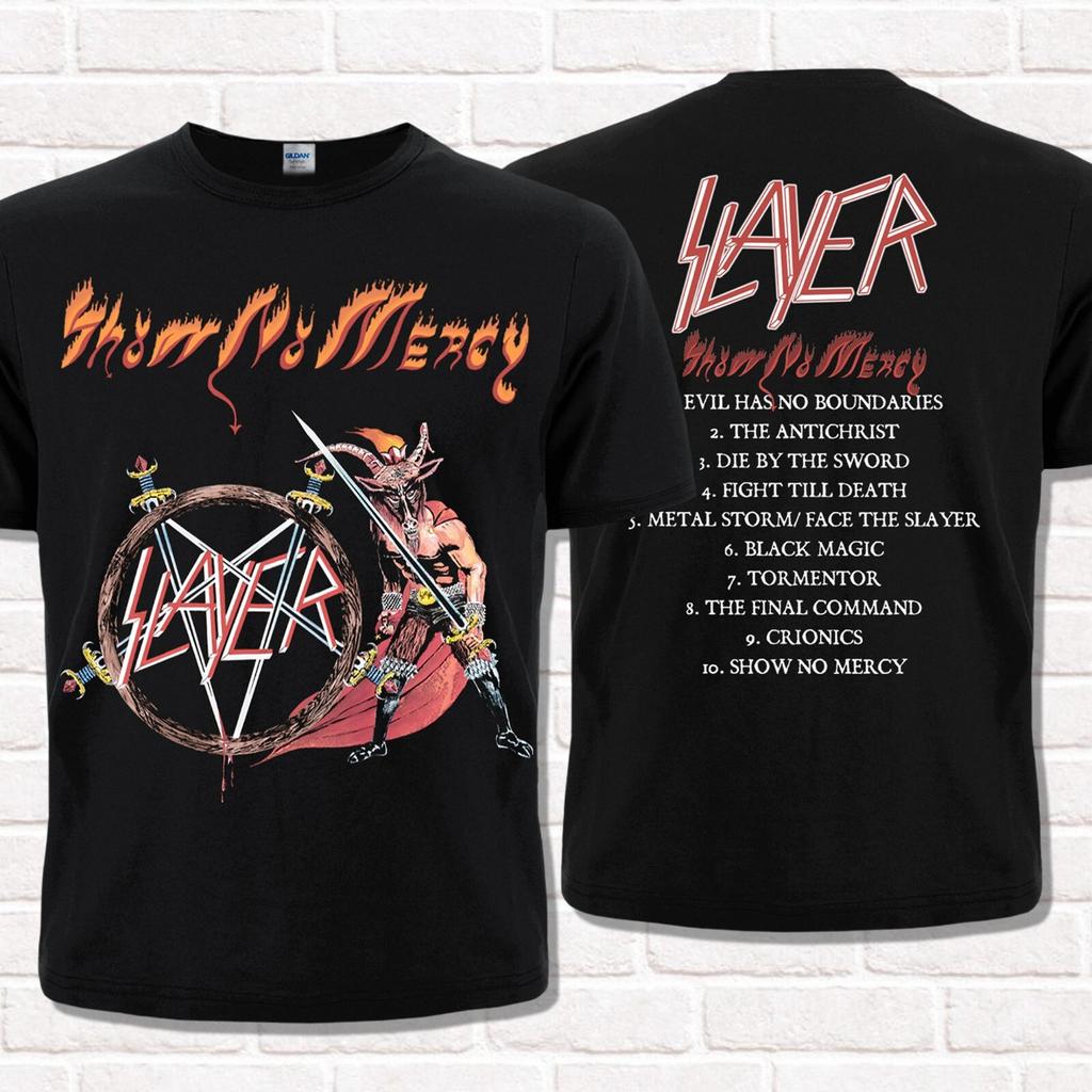 Slayer black T-Shirt Mens Womens Tees Top, Show No Mercy (1983). Thrash Metal. Heavy Metal.