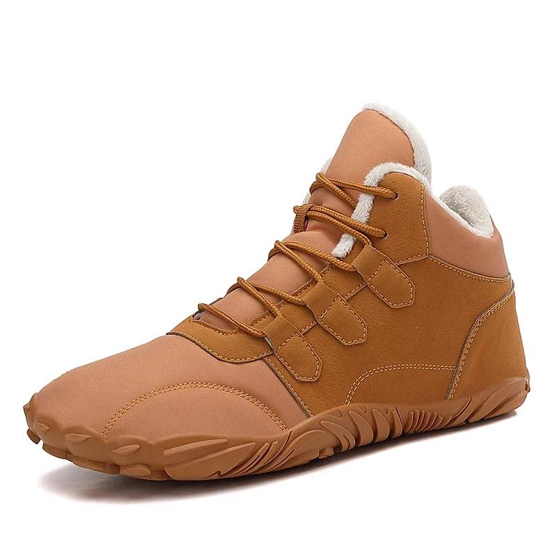 Fashion 2024 Winter Booties Men Snow BareFoot Casual Shoes Outdoor Work Shoes Ladies Warm Fur Men Ankle Shoes Male Snow Boots Plus Size