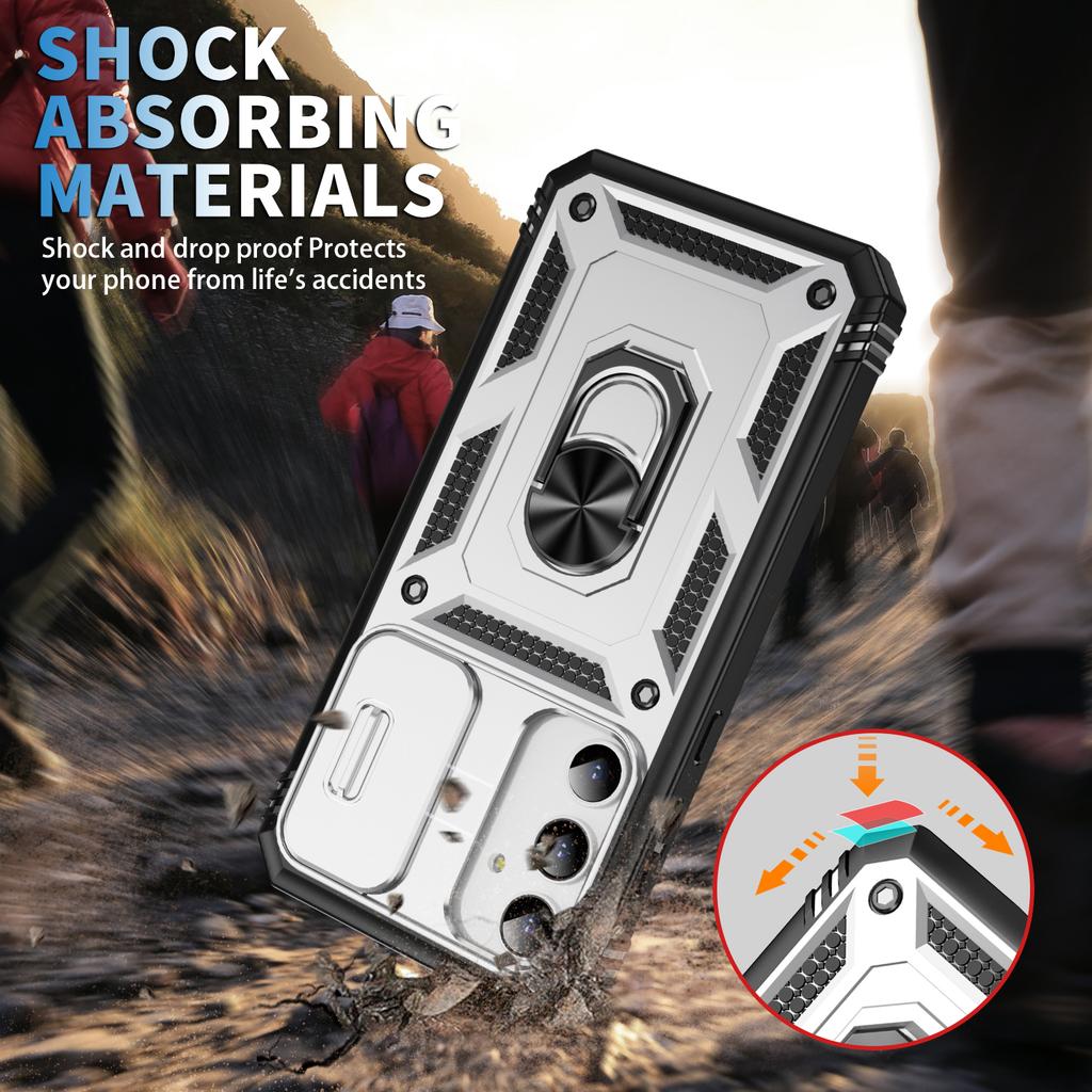 For Samsung Galaxy A55 5G Kickstand Case TPU+PC Camshield Hybrid Phone Cover