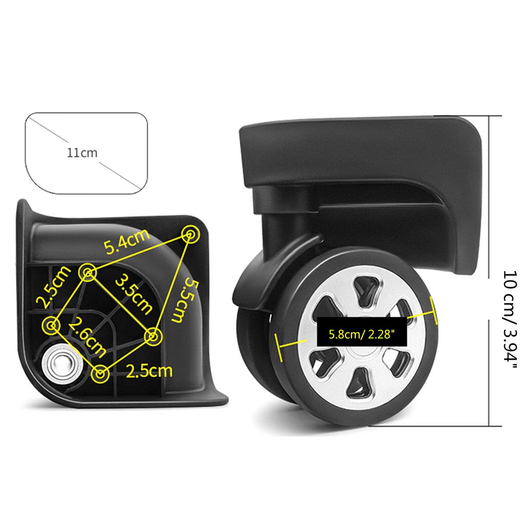 Прочные сменные колеса для багажа, отремонтируйте свой чемодан с плавным вращением на 360°, идеально подходят для любой поездки