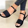 Fashion Summer Women's Flat Roman Sandals Plus Size Simple One-word Buckle Design Low-top Open-toe Sandals Zapatos Mujer 2025 Tendencia
