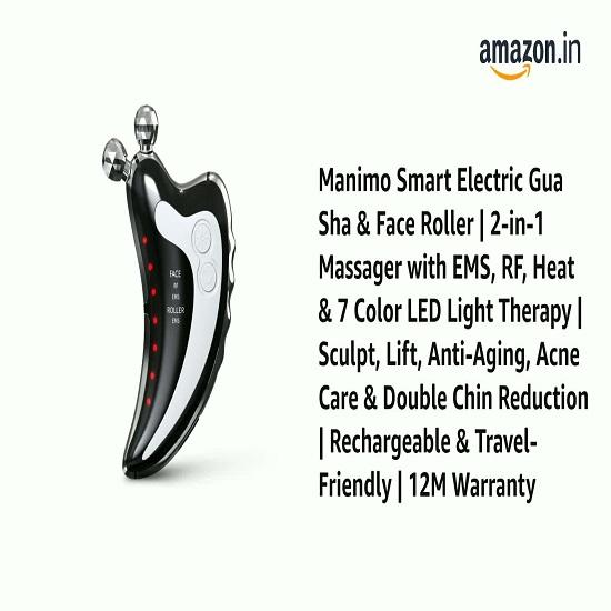 Умный электрический ролик для лица Гуа Ша 2 с EMS, RF, нагревом, 7-цветной светодиодной терапией, скульптурирование, лифтинг, антивозрастной уход, уход за кожей, склонной к акне, уменьшение двойного подбородка