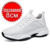 Men Breathable Mesh 10CM Height Incresing Sneakers Men Fashion Shoes Elevator 8CM Outdoor Leisure White Casual Lift Man Footwear
