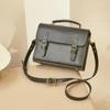 Leather Satchel Bag Shoulder Bag All Leather Cowhide Commuting Unisex Girl Retro Handbag Genuine Leather Bag Black Color [HEALTIM] Women's