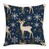Синий Рождественский Лен Материал Лось Снежинка Элемент Наволочка Домашнее Украшение для Спальни Диванная Подушка