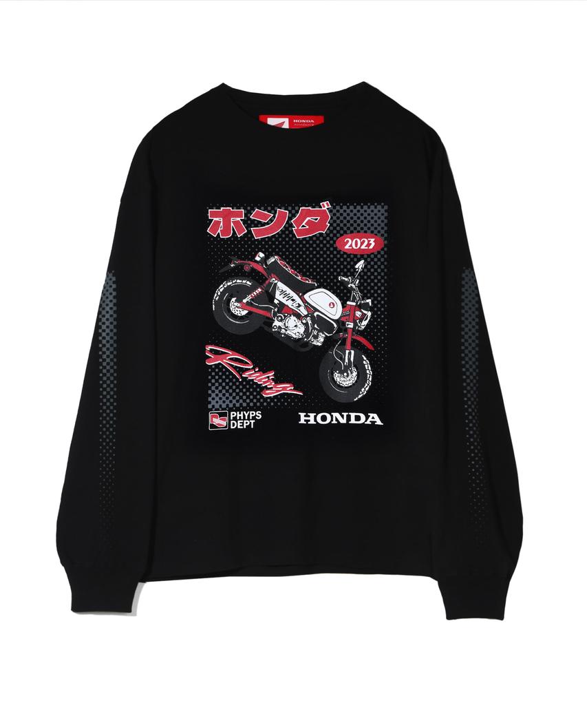 PHYPS МОТОЦИКЛ Honda Аниме Обезьяна 125 С длинным рукавом_Черный