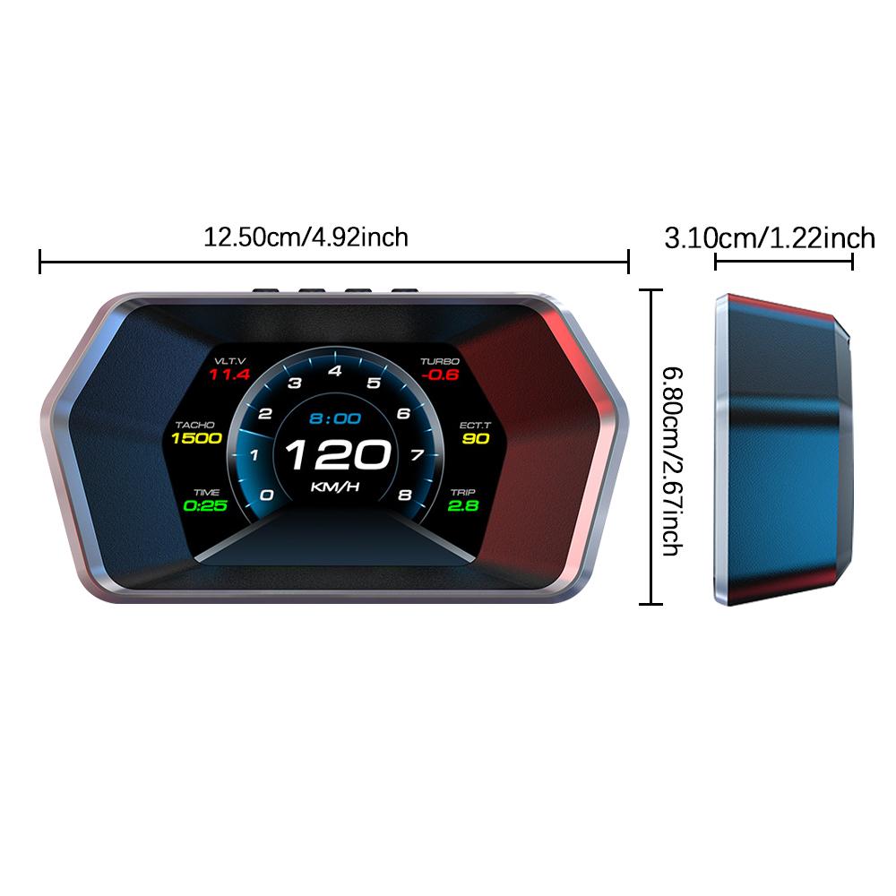 OBD GPS Head Up Display 4.3 Inch Car HUD Multi Functional Speedometer Clock KMH RPM Mileage Meter 12V Car Monitor Overspeed Alarm Digital P17